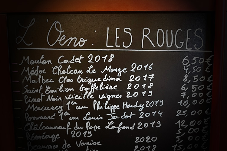 L'Oeno : les Vins Rouges